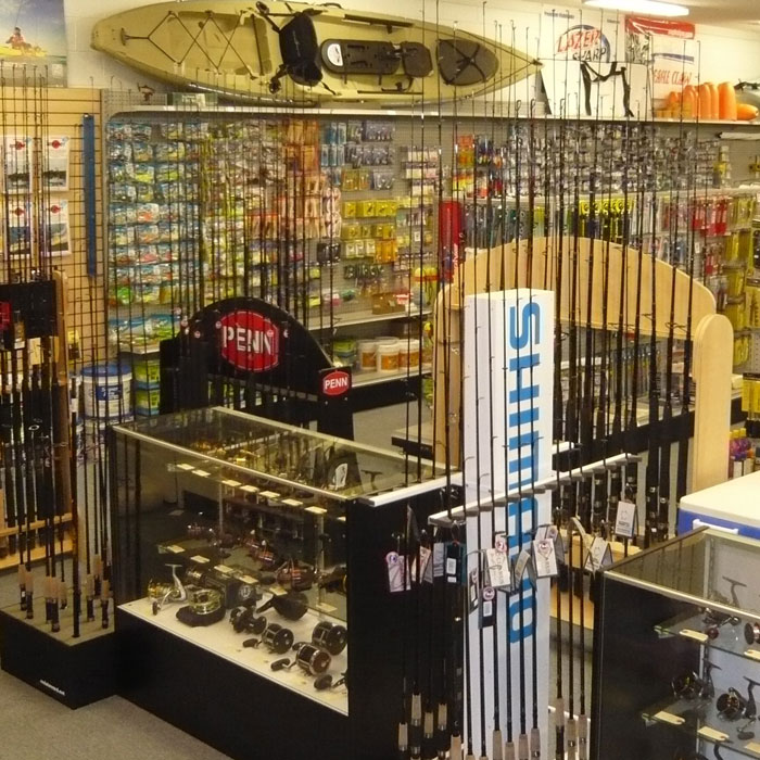 Bluffton Marine fishing display in store
